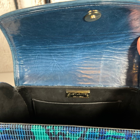 Vintage Stuart Weitzman Snakeskin Leather Spain Structured Shoulder Purse Bag - Picture 11 of 15